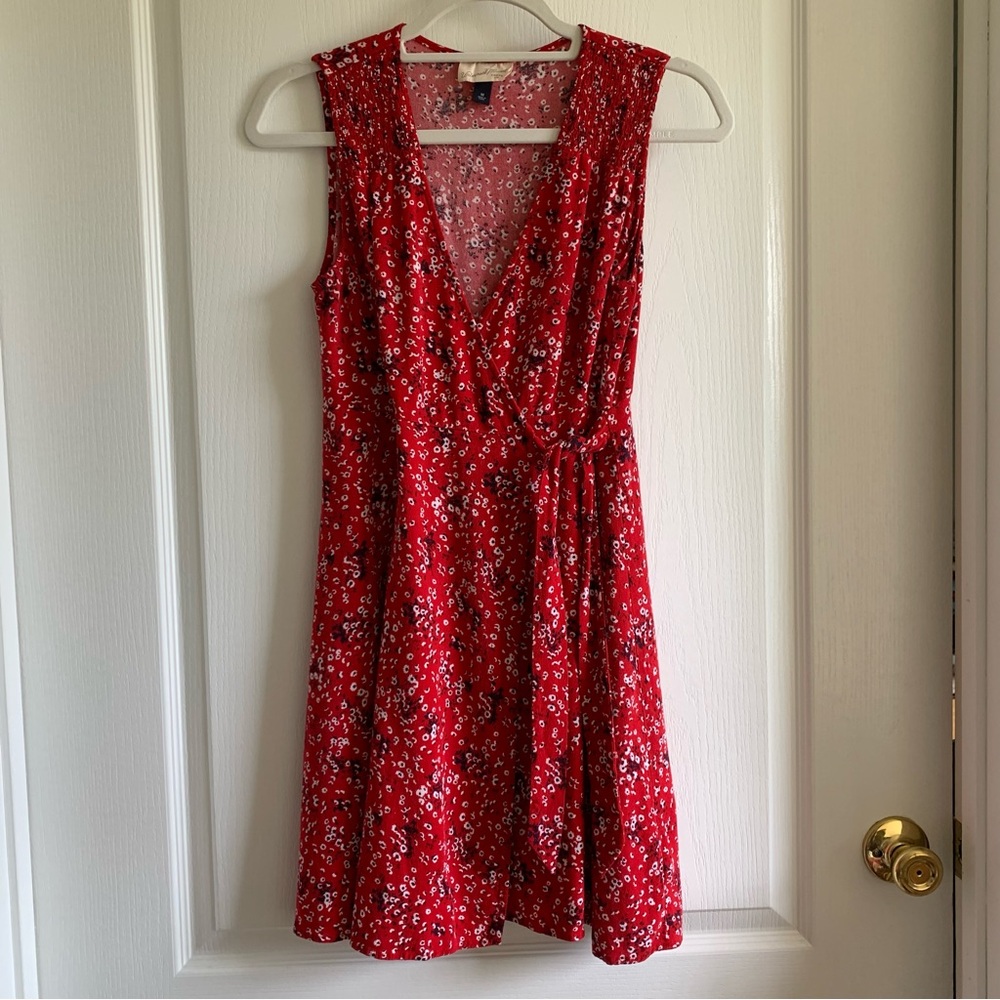Universal Thread Red Sleeveless V-Neck Sundress